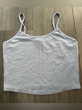 ⭐️3 For $15⭐️ Destined Light Blue Spaghetti Strap Cropped Loungewear Tank Top